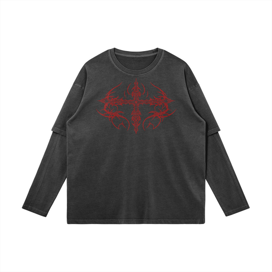 Roman Crest Layered Longsleeve T-Shirt