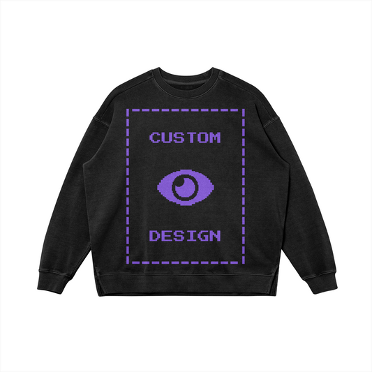 Pixelweaver Collection | PW Custom 380GSM Heavyweight Oversized Side Slit Faded Front & Back | DEJA
