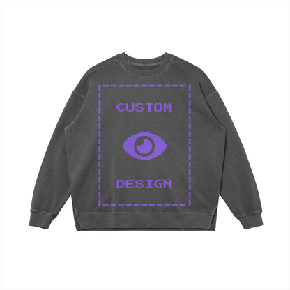 Pixelweaver Collection | PW Custom 380GSM Heavyweight Oversized Side Slit Faded Front & Back | DEJA