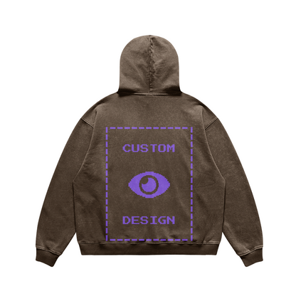 Pixelweaver Collection | PW Custom 440GSM Super Heavyweight Oversized Faded Hoodie Back | DEJA
