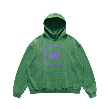 Pixelweaver Collection | PW Custom 440GSM Super Heavyweight Oversized Faded Hoodie Front & Back | DEJA