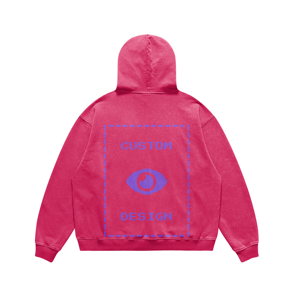 Pixelweaver Collection | PW Custom 440GSM Super Heavyweight Oversized Faded Hoodie Front & Back | DEJA