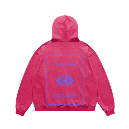 Pixelweaver Collection | PW Custom 440GSM Super Heavyweight Oversized Faded Hoodie Front & Back | DEJA