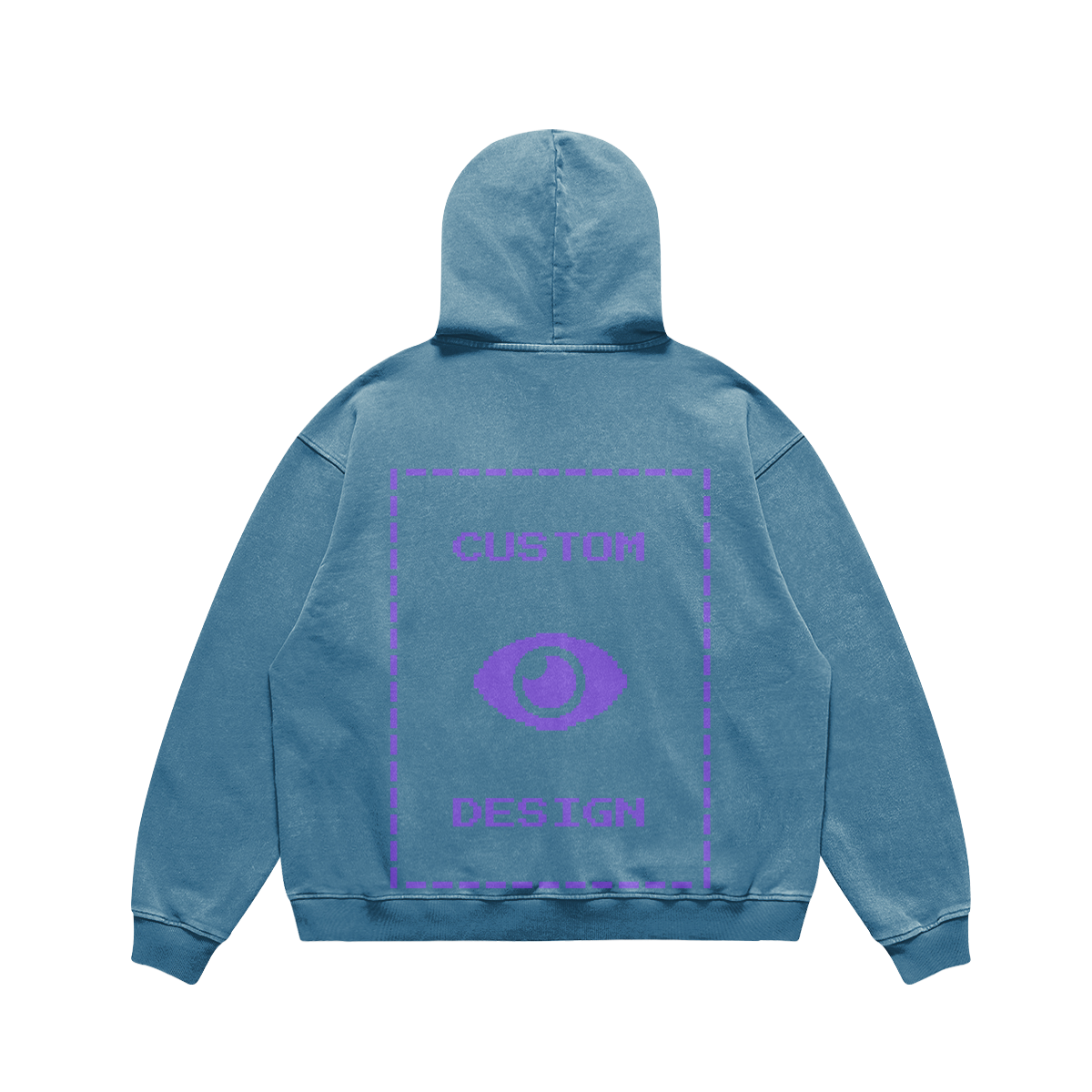 Pixelweaver Collection | PW Custom 440GSM Super Heavyweight Oversized Faded Hoodie Front & Back | DEJA