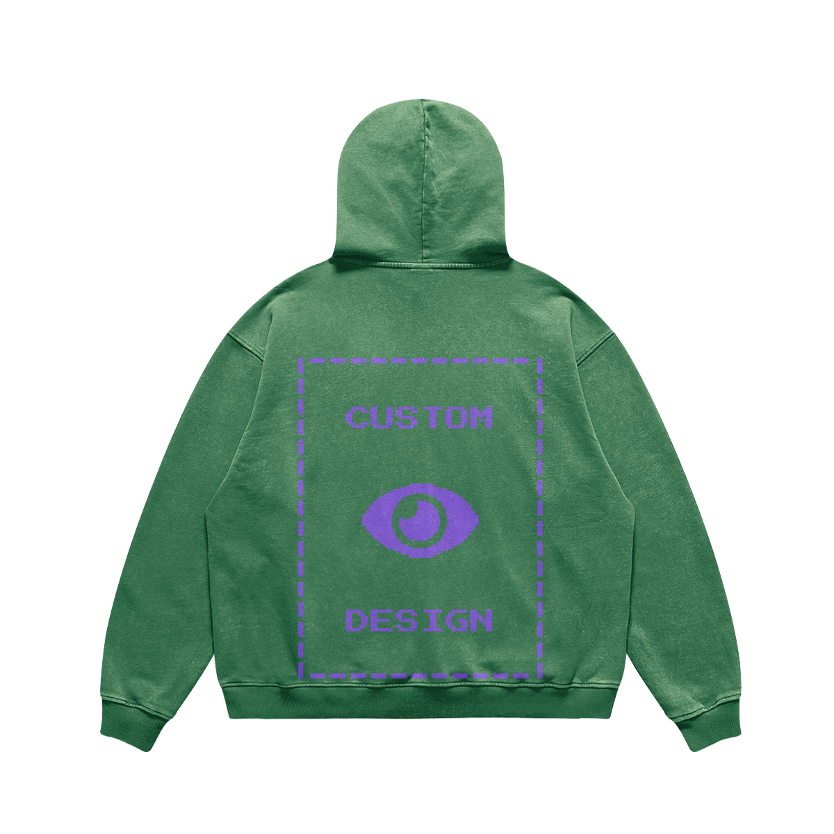 Pixelweaver Collection | PW Custom 440GSM Super Heavyweight Oversized Faded Hoodie Front & Back | DEJA