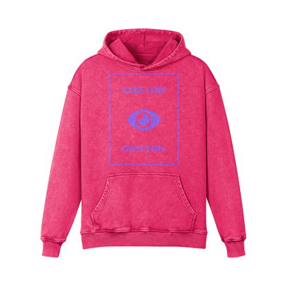 Pixelweaver Collection | PW Custom 440GSM Super Heavyweight Oversized Faded Hoodie Front & Back | DEJA