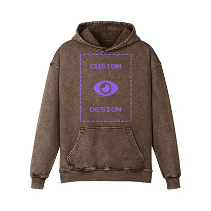 Pixelweaver Collection | PW Custom 440GSM Super Heavyweight Oversized Faded Hoodie Front & Back | DEJA