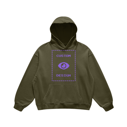 Pixelweaver Collection | PW Custom 440GSM Super Heavyweight Oversized Retro Hoodie Front & Back | DEJA