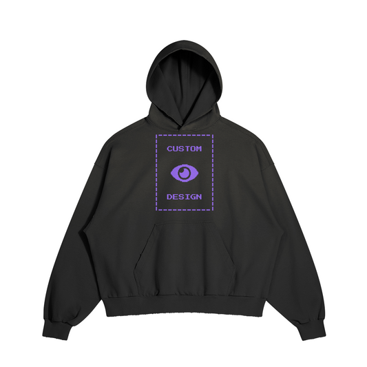Pixelweaver Collection | PW Custom 380GSM Sun Faded Distressed Hoodie Front | DEJA