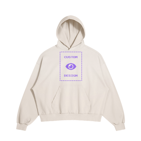 Pixelweaver Collection | PW Custom 380GSM Sun Faded Distressed Hoodie Front & Back | DEJA
