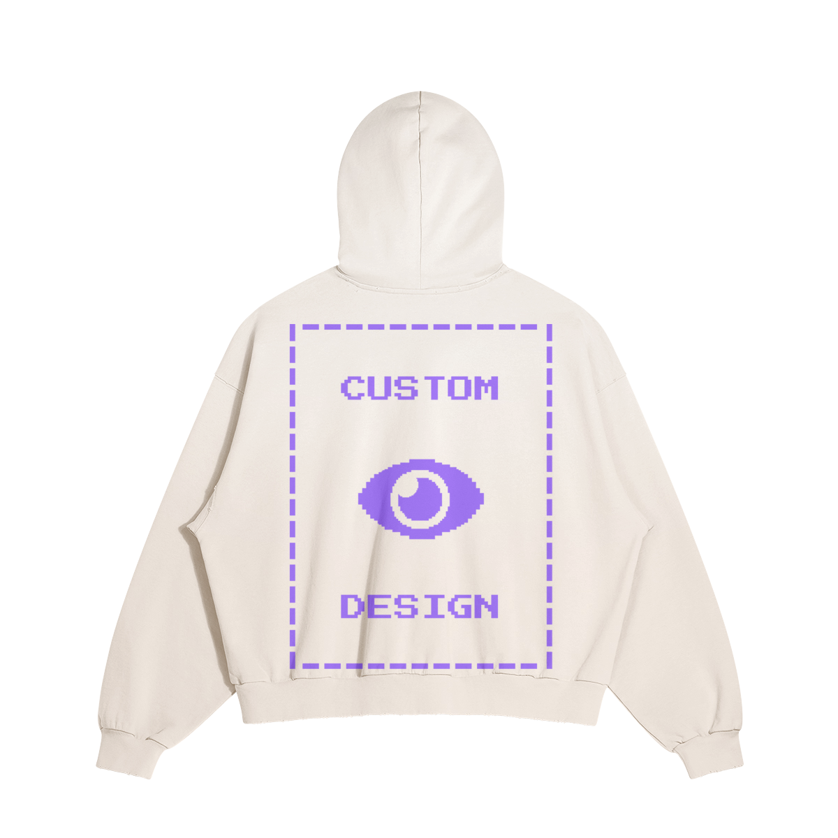 Pixelweaver Collection | PW Custom 380GSM Sun Faded Distressed Hoodie Front & Back | DEJA