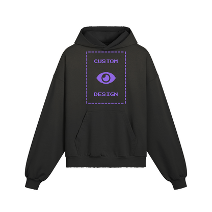 Pixelweaver Collection | PW Custom 380GSM Sun Faded Distressed Hoodie Front & Back | DEJA